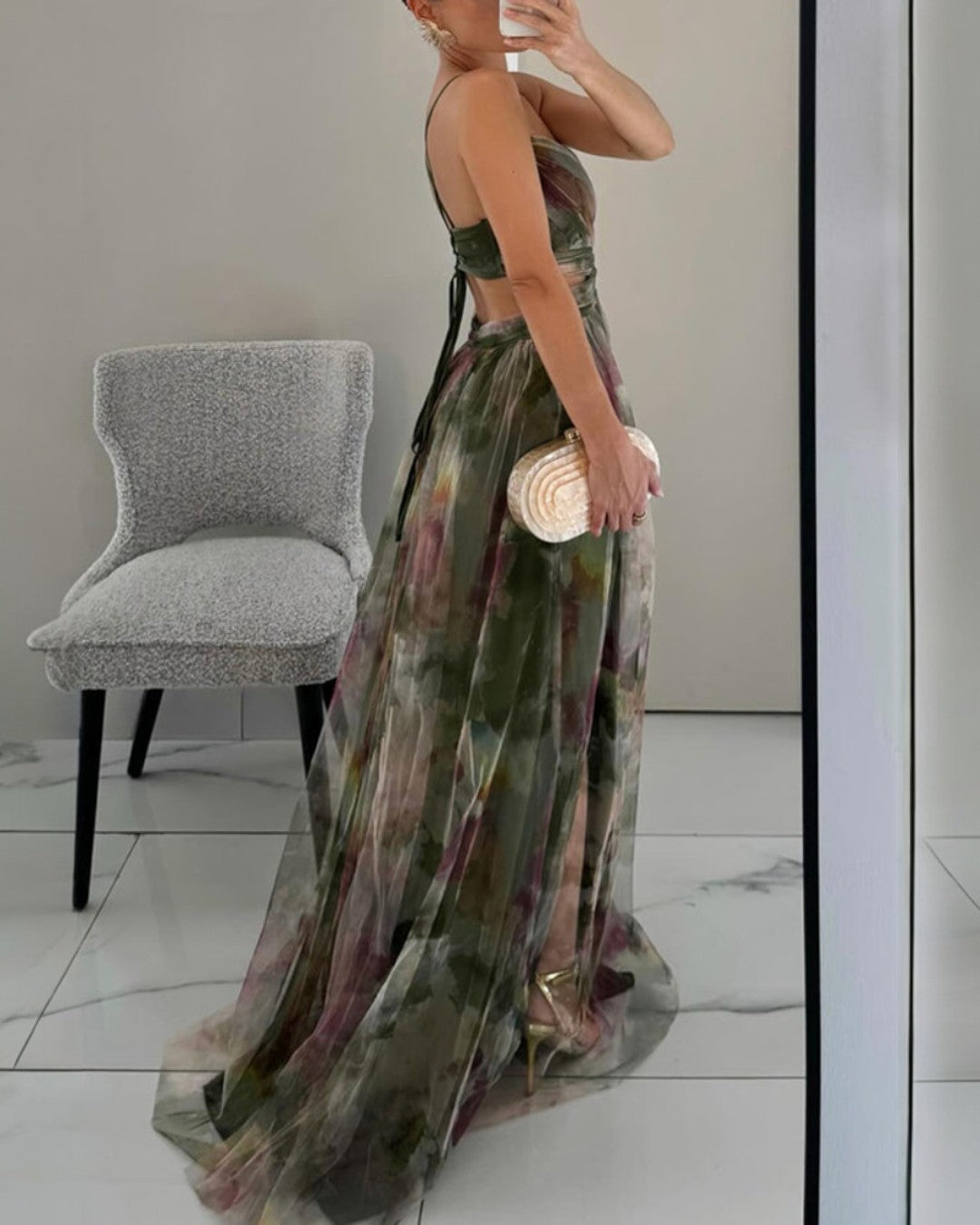 Giselle | Betoverende Maxi-jurk met Bloemenprint