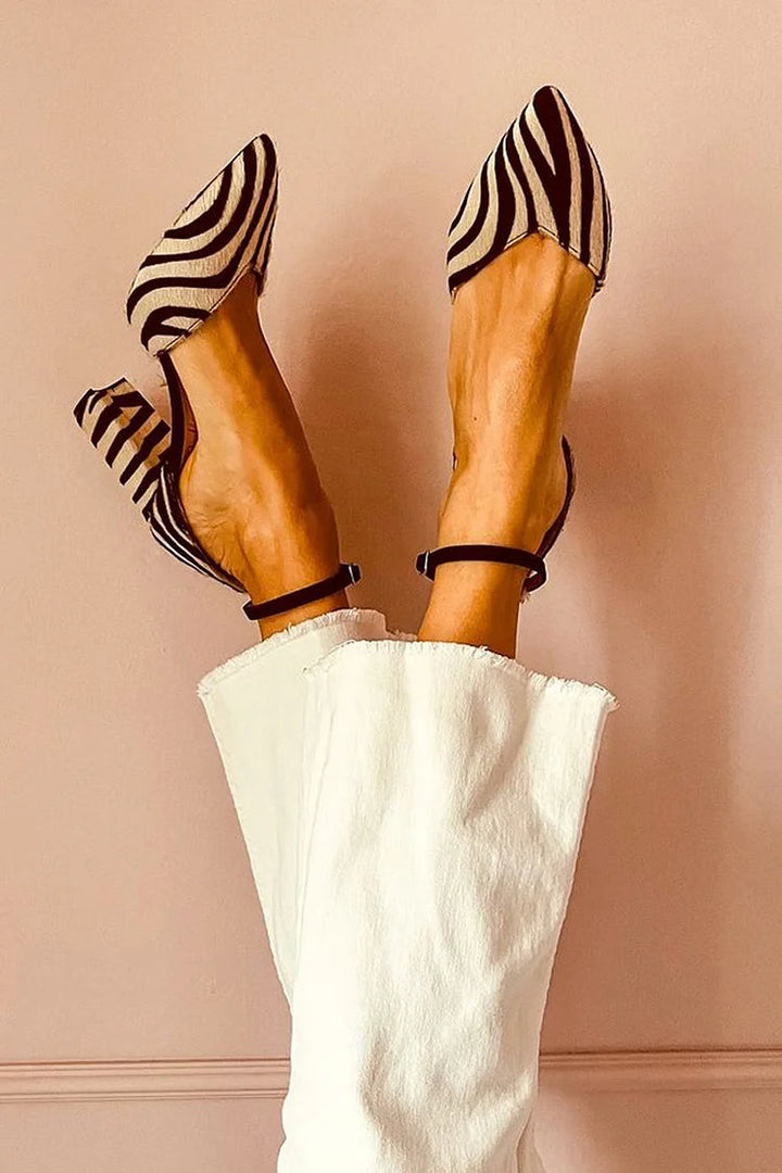 Alice | Puntige Hakken met Zebra Print