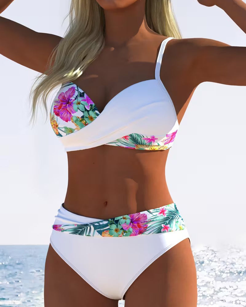 Bikini Bralette Stijl Geprint Contrast