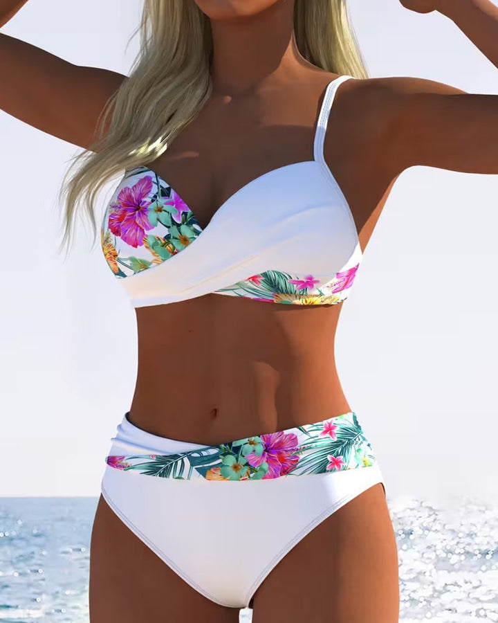 Bikini Bralette Stijl Geprint Contrast