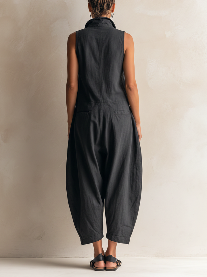 Ilaria - Mouwloze cargopantalon van katoen met een relaxte silhouette