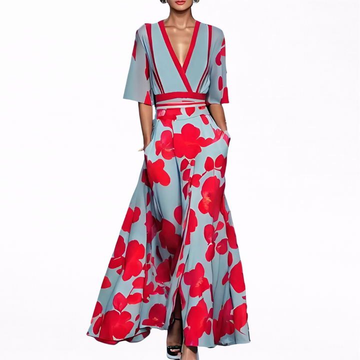Valentina | Maxijurk Elegant met Diepe V-hals