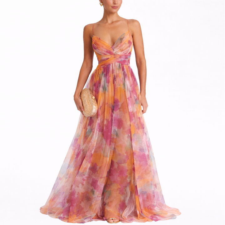 Giselle | Betoverende Maxi-jurk met Bloemenprint