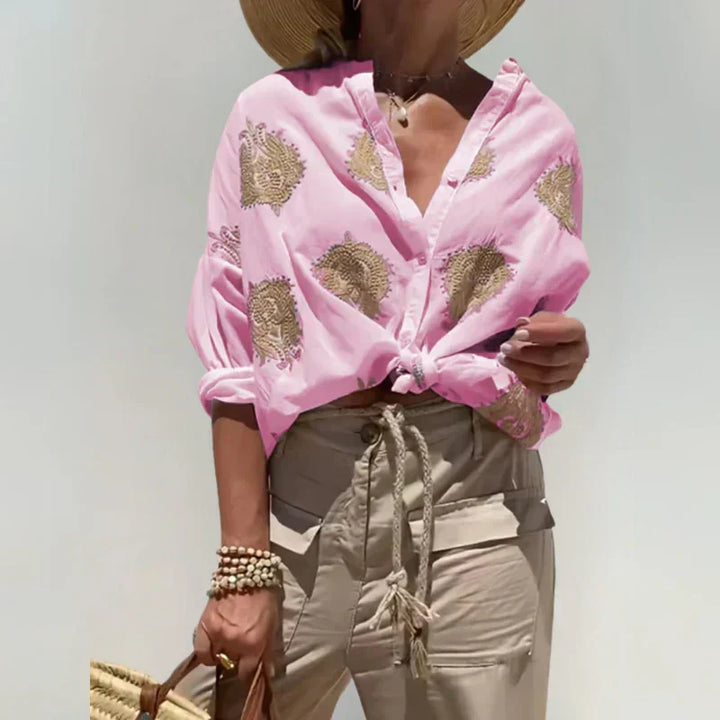 Lina – Blouse met sierlijke borduursels
