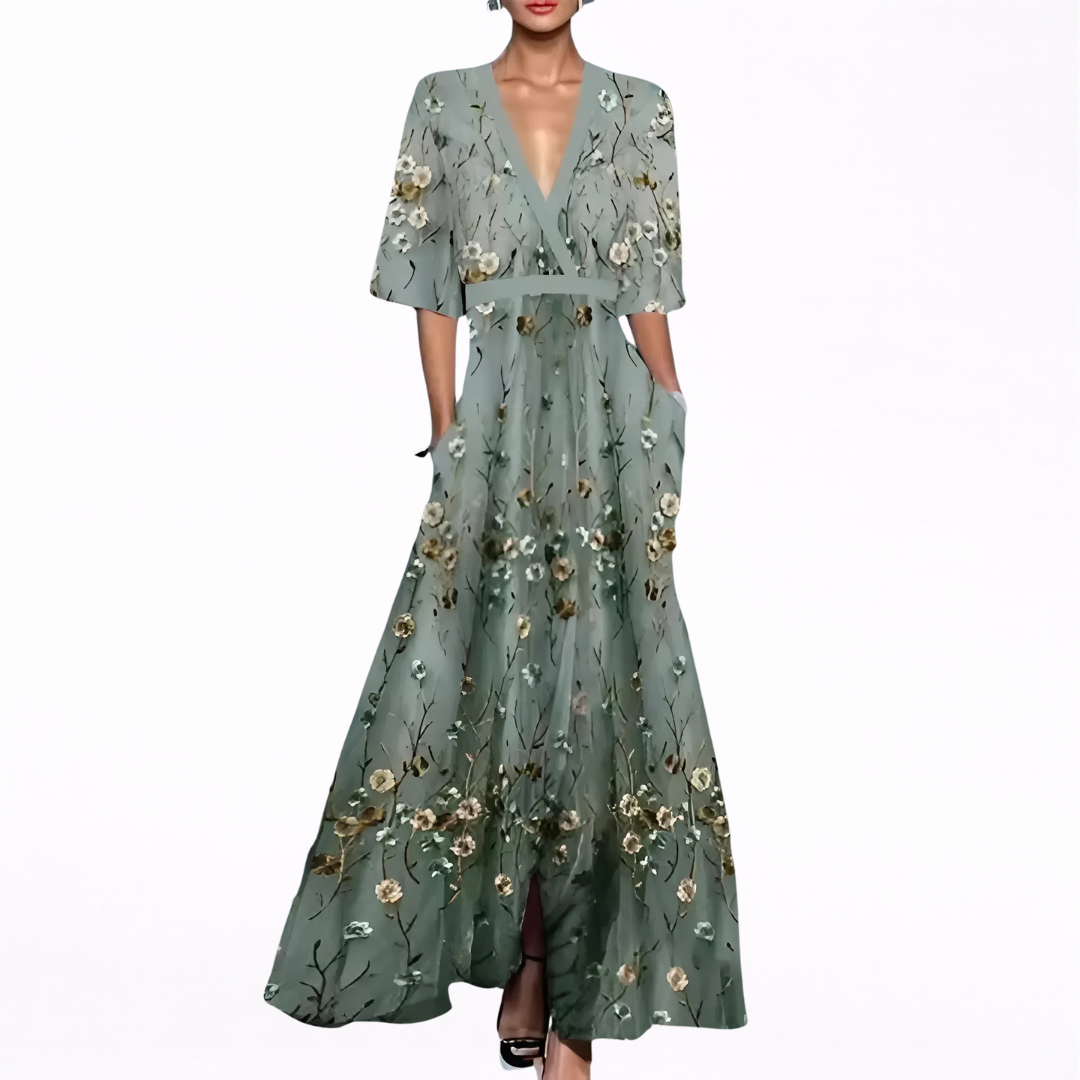 Valentina | Maxijurk Elegant met Diepe V-hals