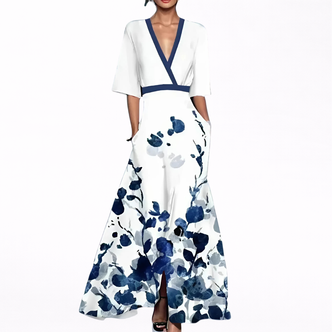 Valentina | Maxijurk Elegant met Diepe V-hals