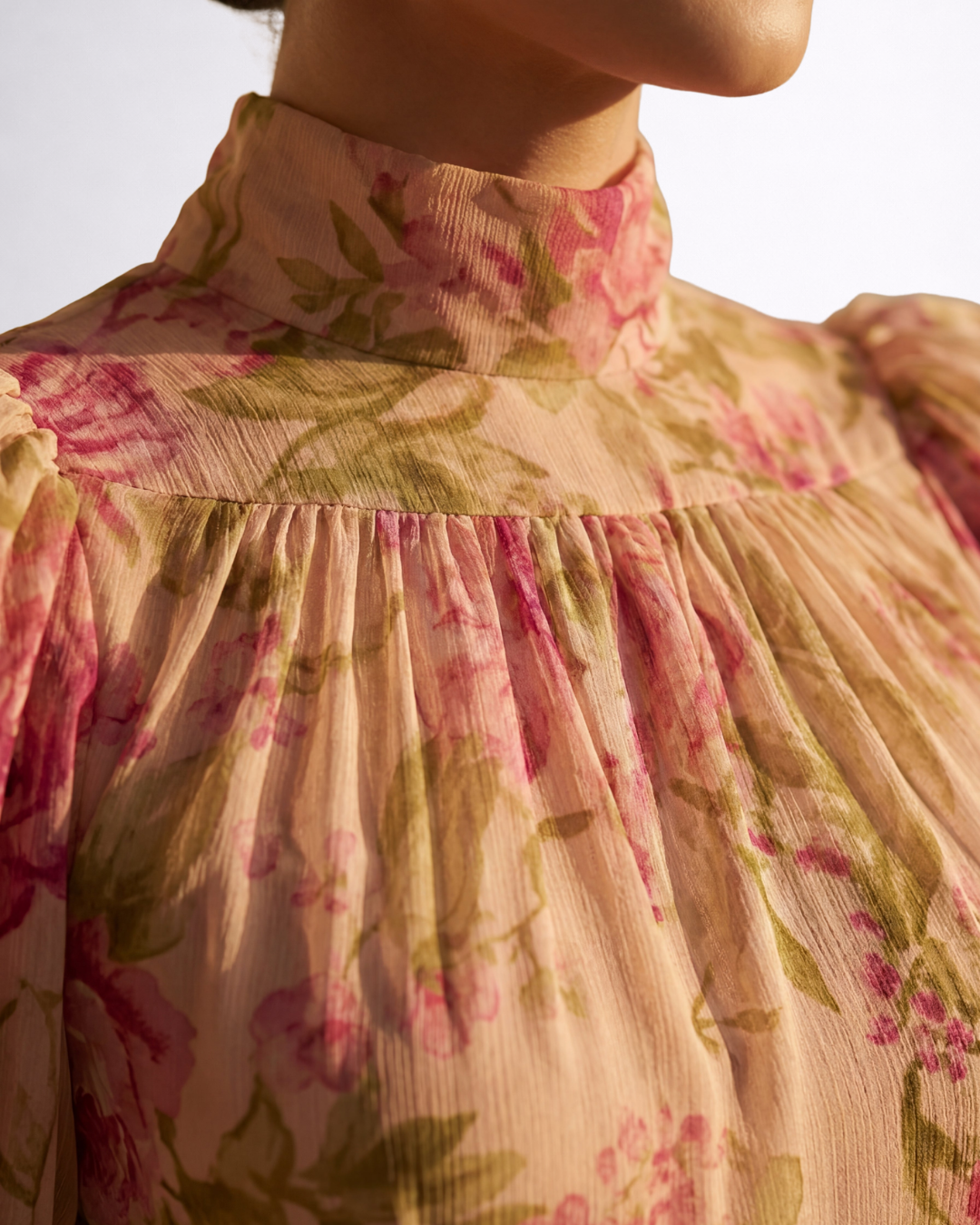 Rosario | Lange Bloemenjurk van Chiffon