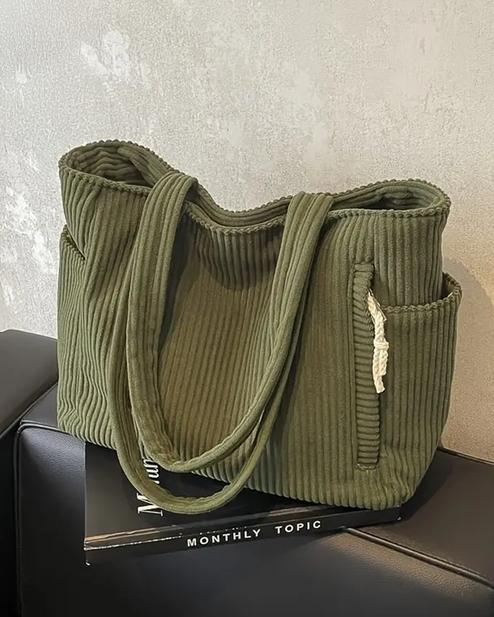 Laluna® | Geribbelde Totetas met Koorddetail