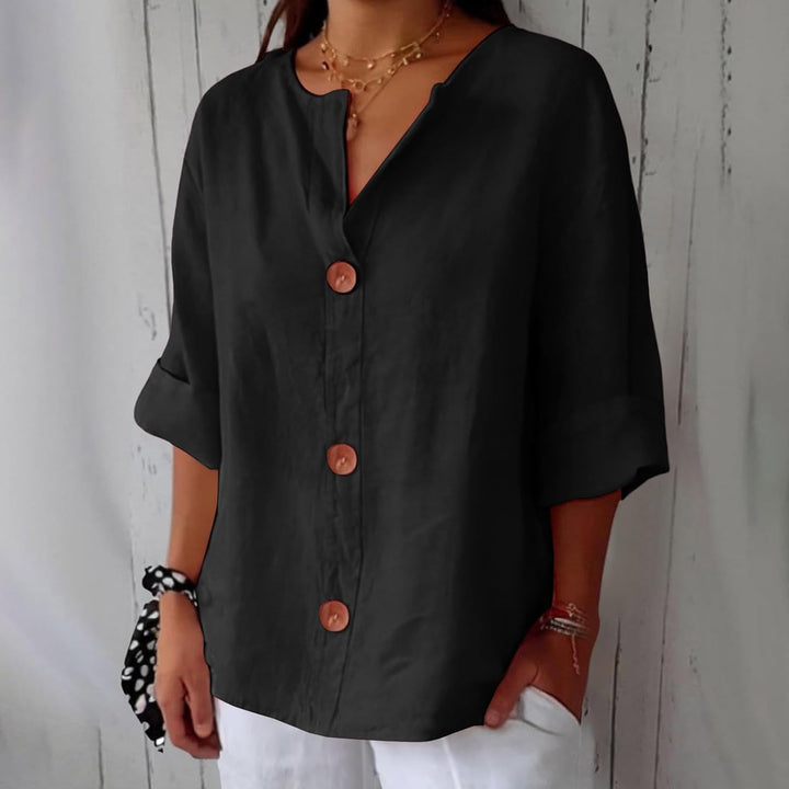 Liore™ – Minimalistische blouse met verticale structuur