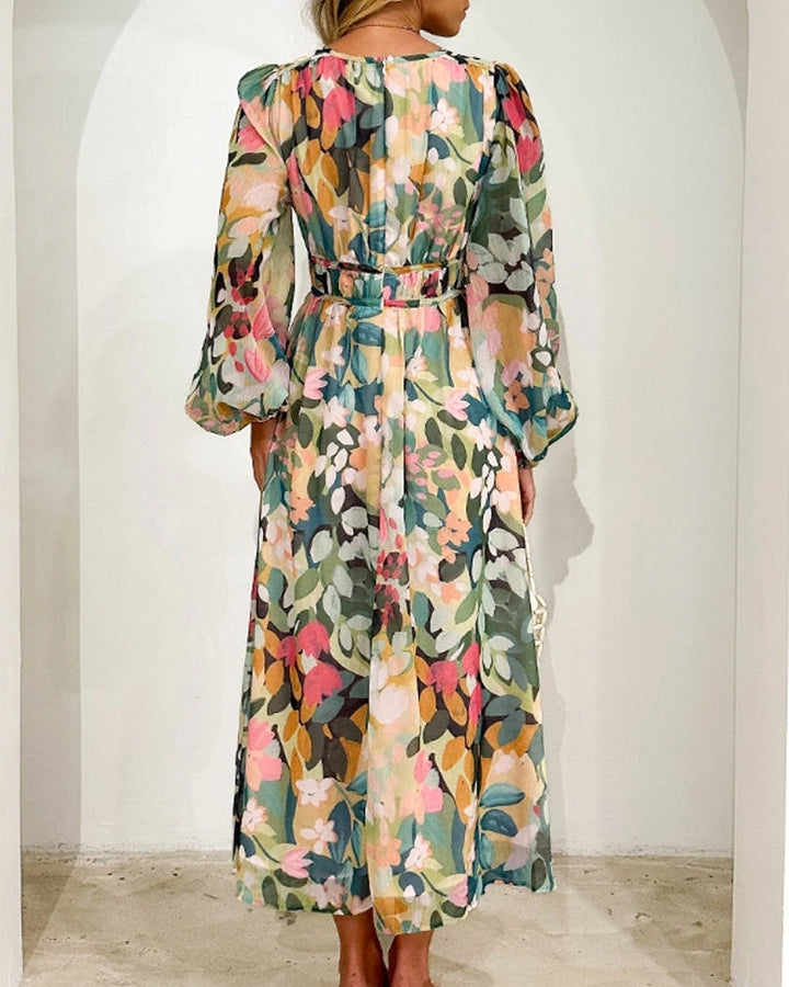 Celine | Vrouwelijke Jurk met Bloemenmotief