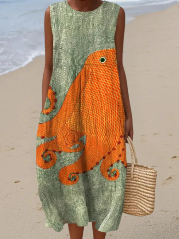 Tess | Oceanic Midi Jurk