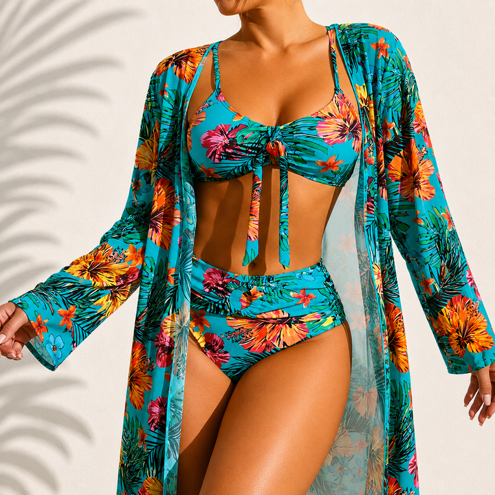 Kira - Elegante 3-delige Tropische Bikini Set Marie