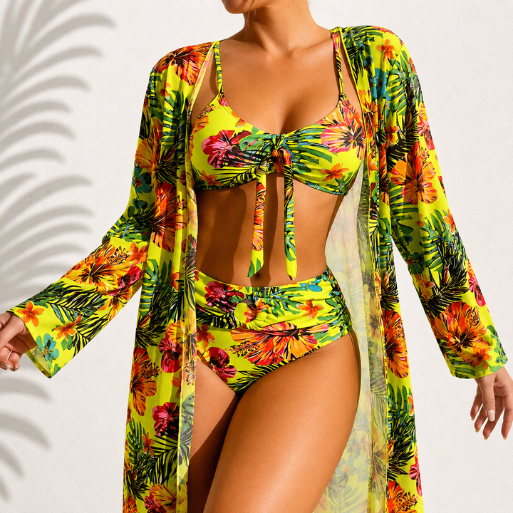 Kira - Elegante 3-delige Tropische Bikini Set Marie