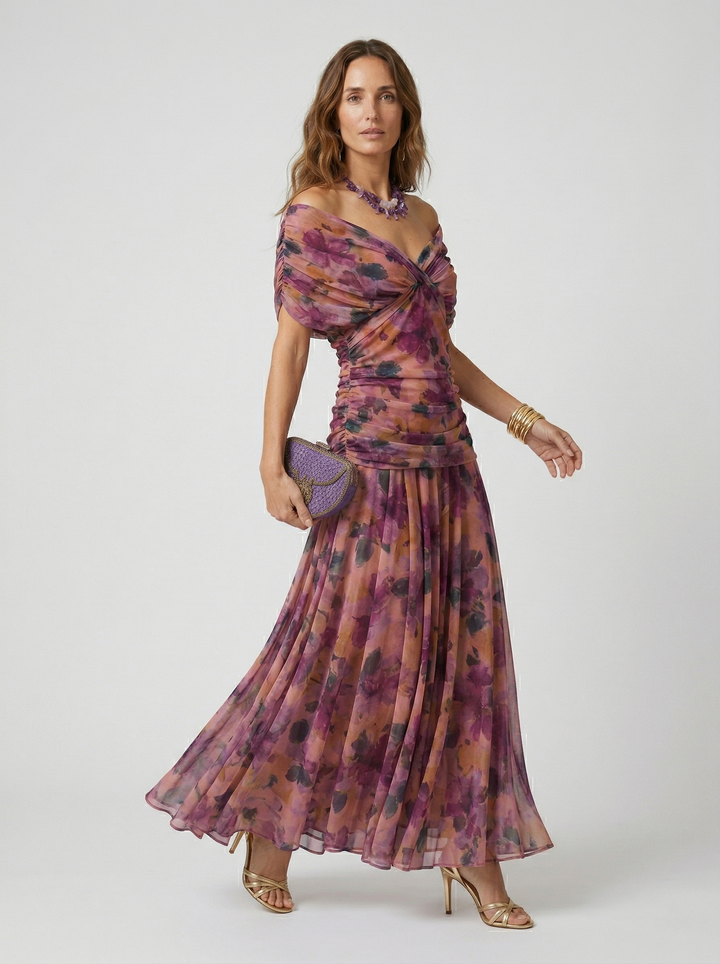 Long Dress with V-Neckline