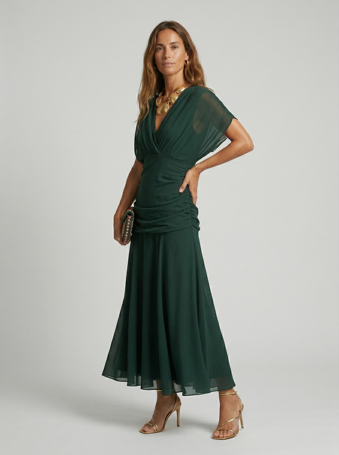 Long Dress with V-Neckline