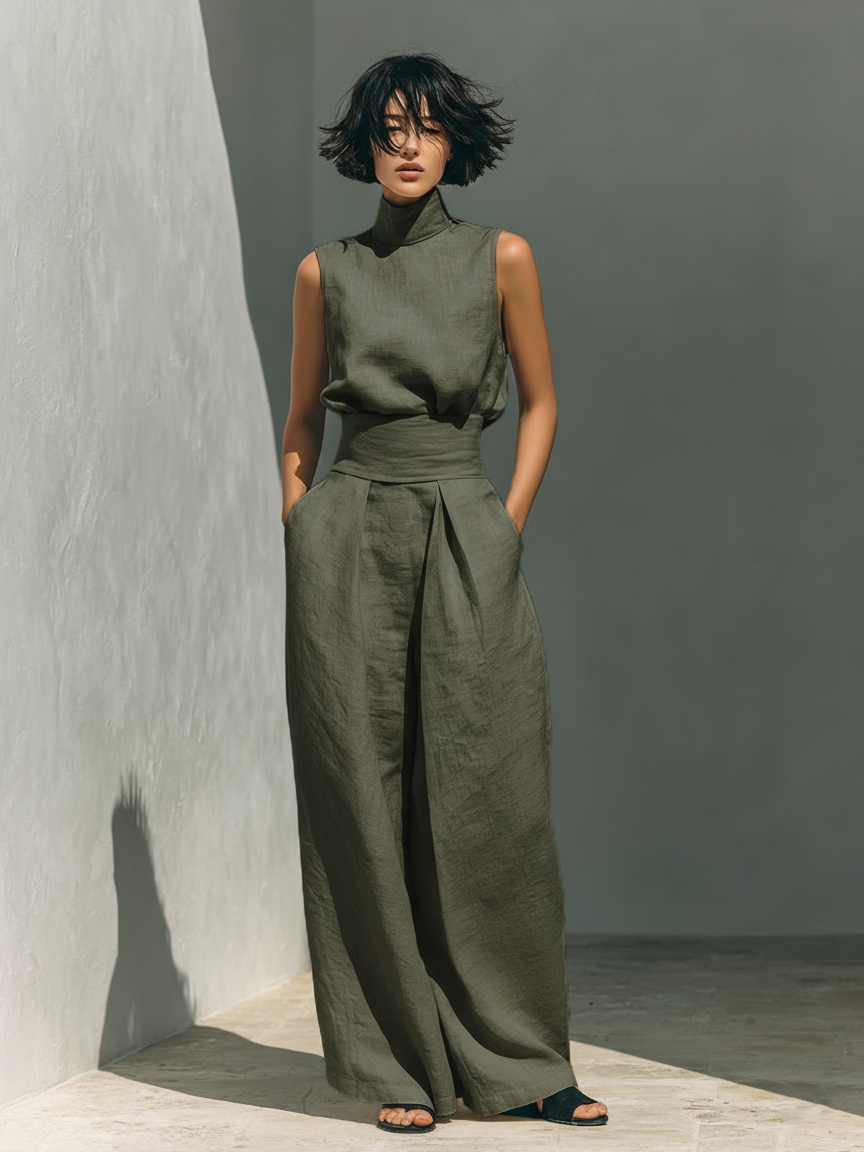 Maria - Tanktop met Ruime Katoenen Broek