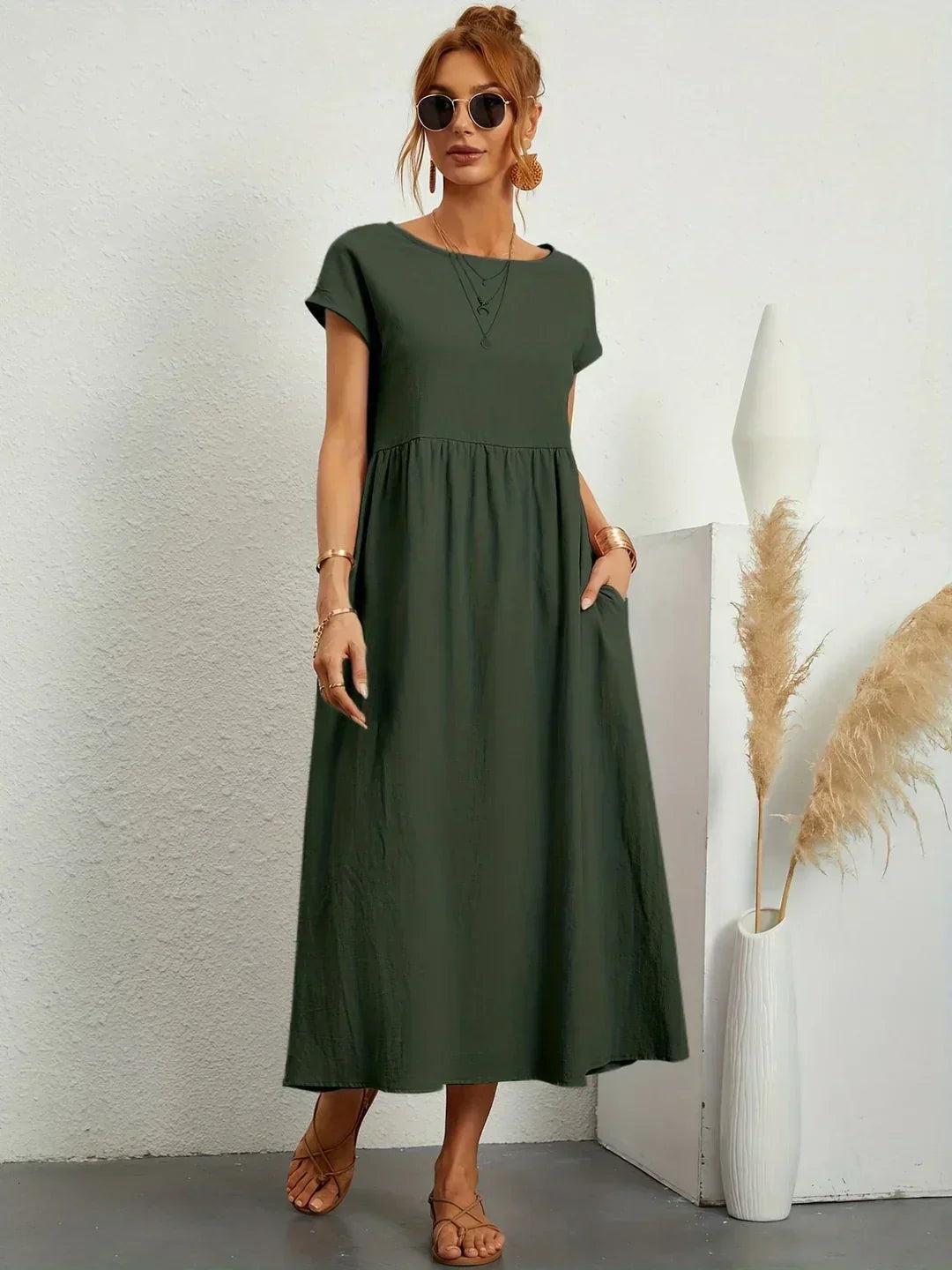 Gabrielle™ — Midi jurk met tijdloze elegante flow