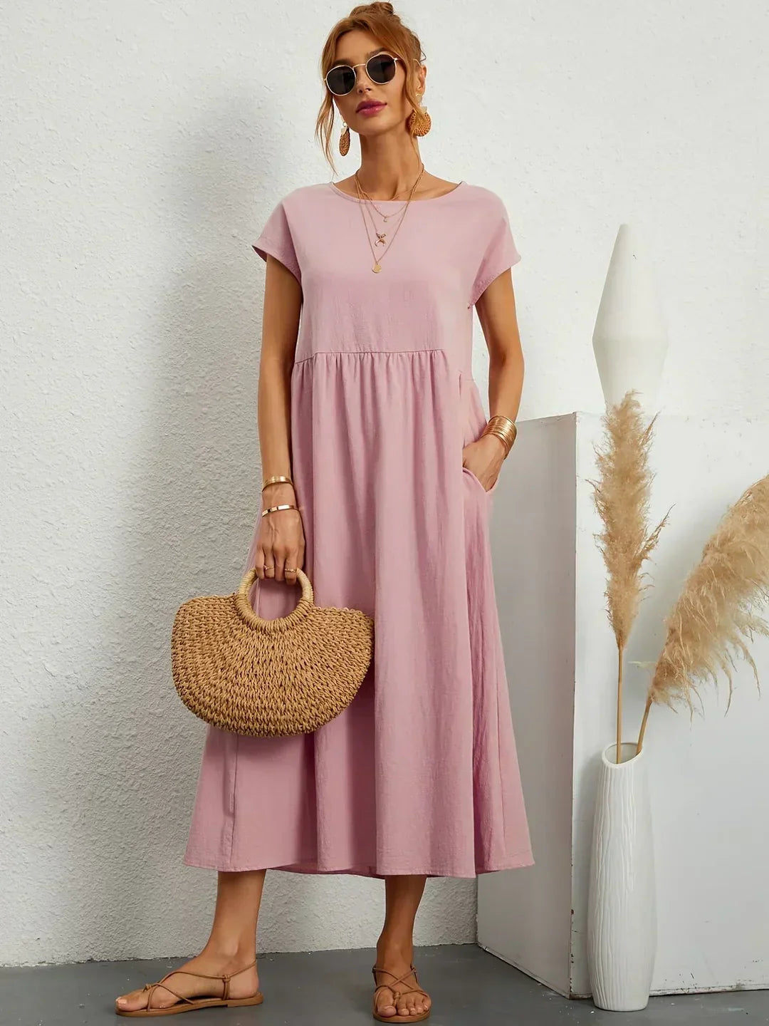 Gabrielle™ — Midi jurk met tijdloze elegante flow