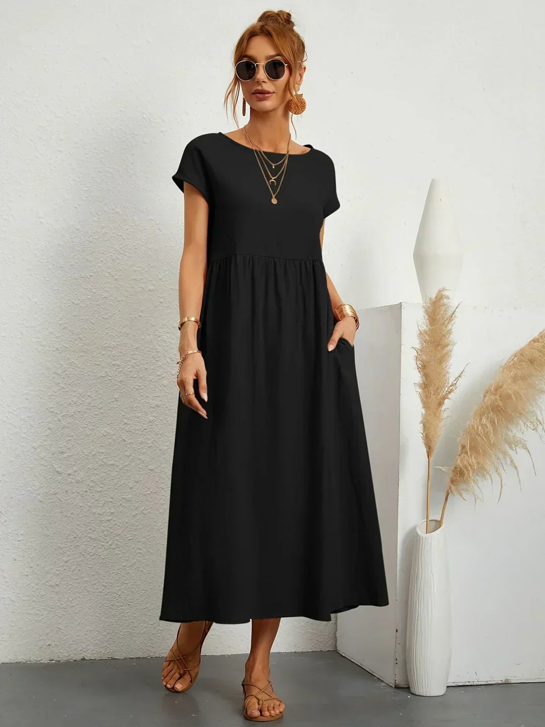 Gabrielle™ — Midi jurk met tijdloze elegante flow