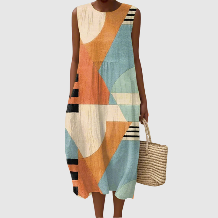 Iris | Geometrische Midi-jurk