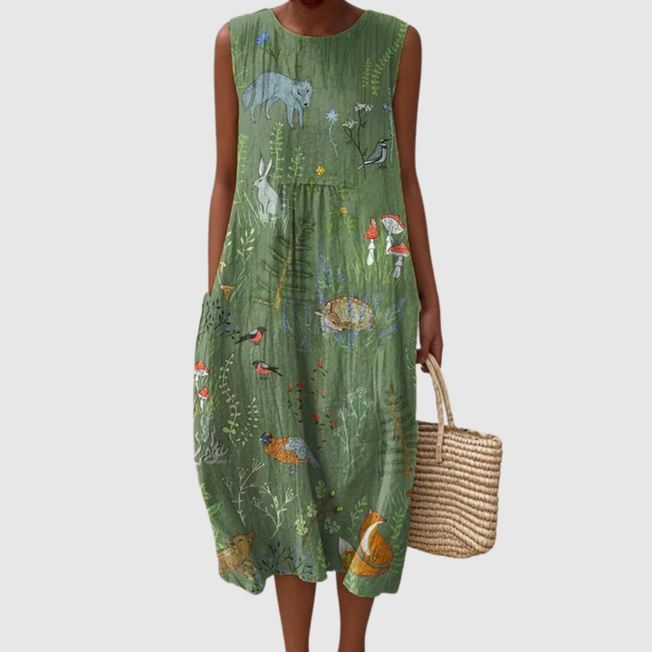 Hoop | Woodland Midi Jurk