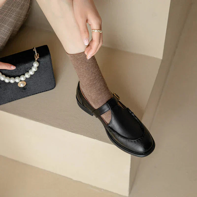 Nancy | Retro-geïnspireerde Leren Schoenen