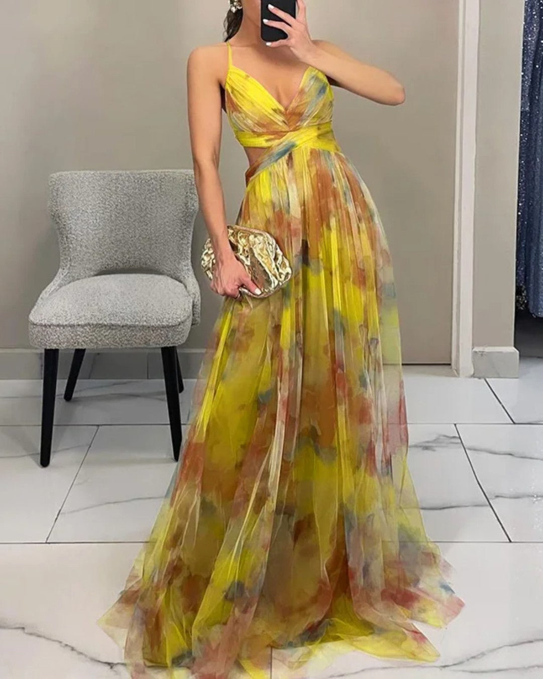Giselle | Betoverende Maxi-jurk met Bloemenprint