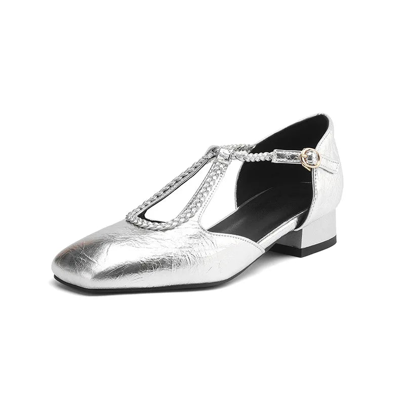 Estelle | Retro Lederen Ballerina's