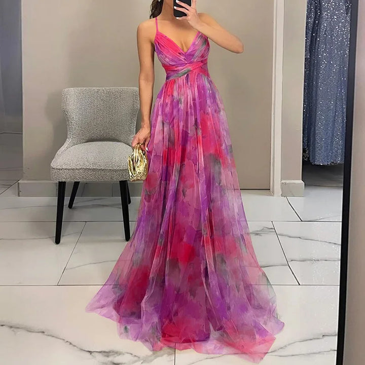 Giselle | Betoverende Maxi-jurk met Bloemenprint