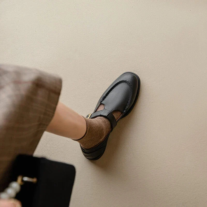 Nancy | Retro-geïnspireerde Leren Schoenen