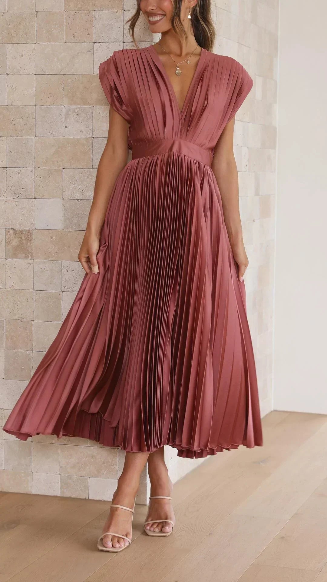 Isla | Elegante plissé jurk