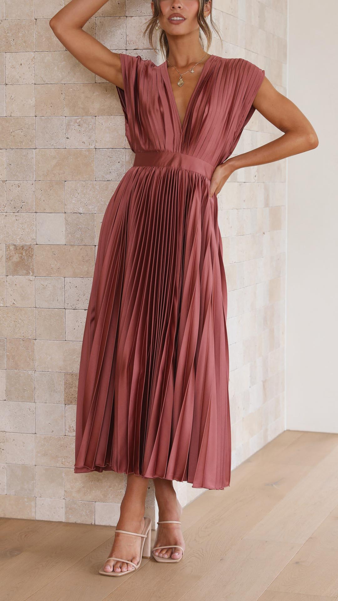 Isla | Elegante plissé jurk