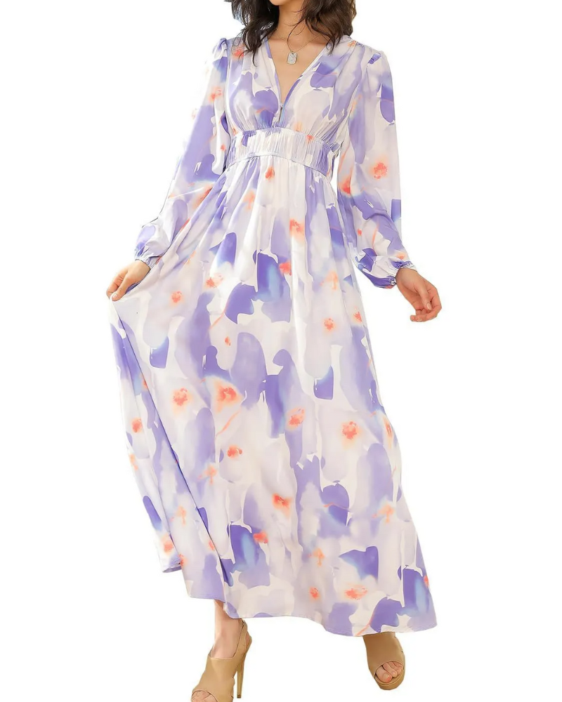 Celine | Vrouwelijke Jurk met Bloemenmotief