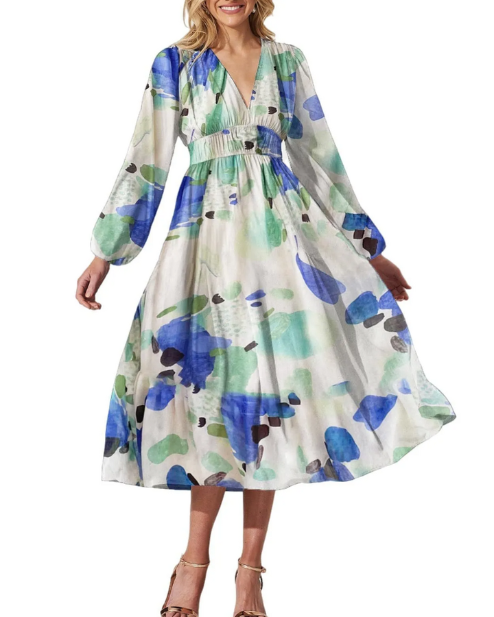Celine | Vrouwelijke Jurk met Bloemenmotief