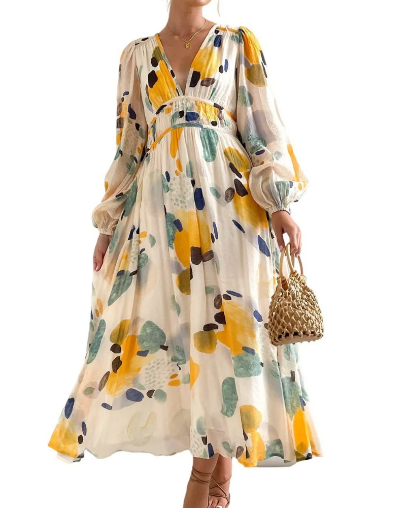Celine | Vrouwelijke Jurk met Bloemenmotief