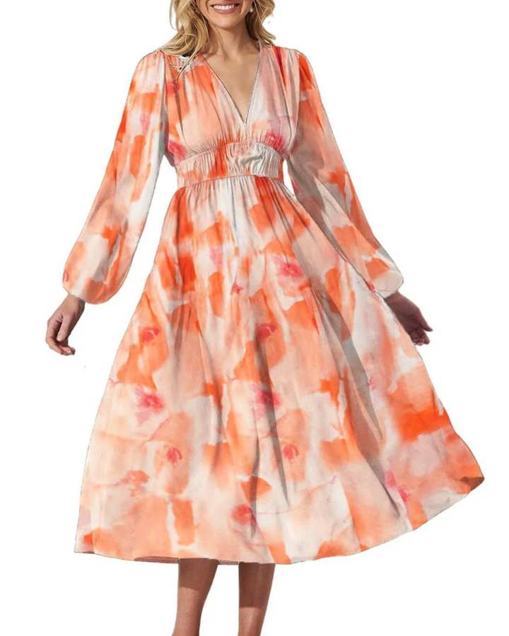 Celine | Vrouwelijke Jurk met Bloemenmotief