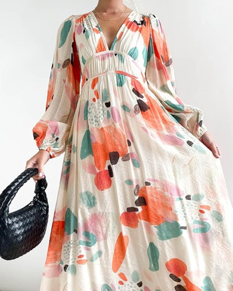 Celine | Vrouwelijke Jurk met Bloemenmotief