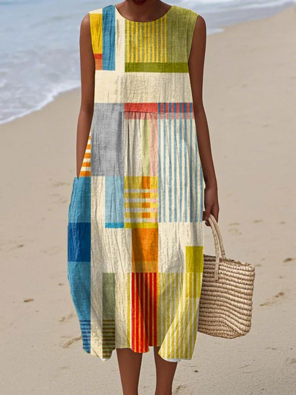 Eve | Geometrische Midi-jurk