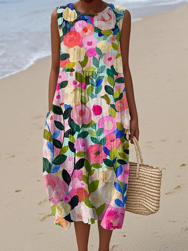 Ava | Bloemen Midi Jurk