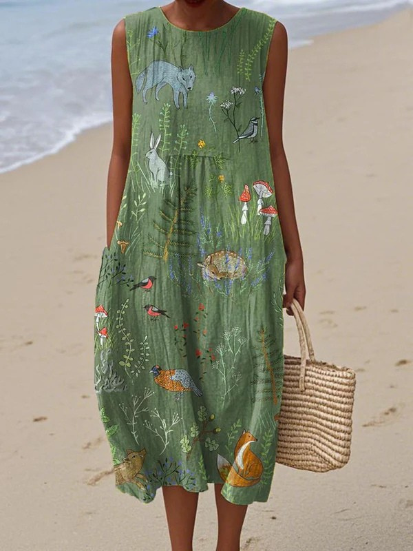 Hoop | Woodland Midi Jurk