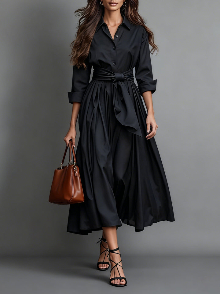 Marise™ | Stijlvolle Maxi Jurk met Strikaccent