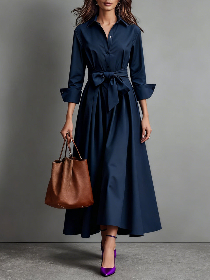 Marise™ | Stijlvolle Maxi Jurk met Strikaccent