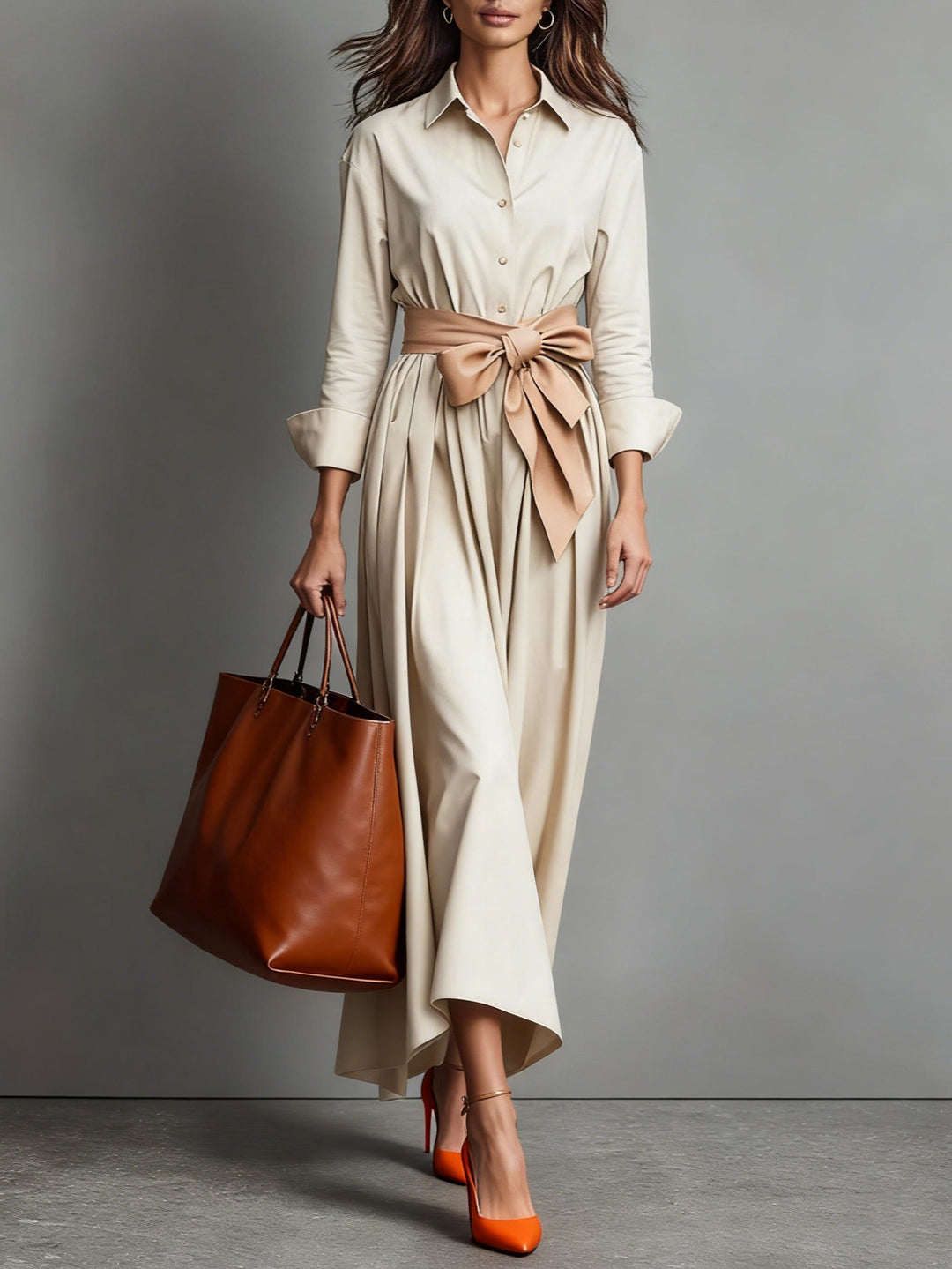 Marise™ | Stijlvolle Maxi Jurk met Strikaccent
