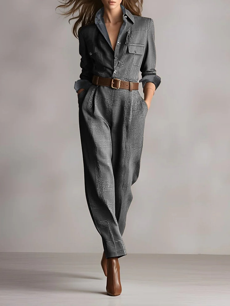 Anna™ || Elegant Checked Jumpsuit