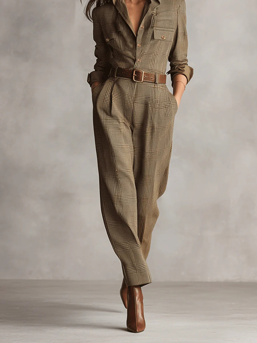 Anna™ || Elegant Checked Jumpsuit