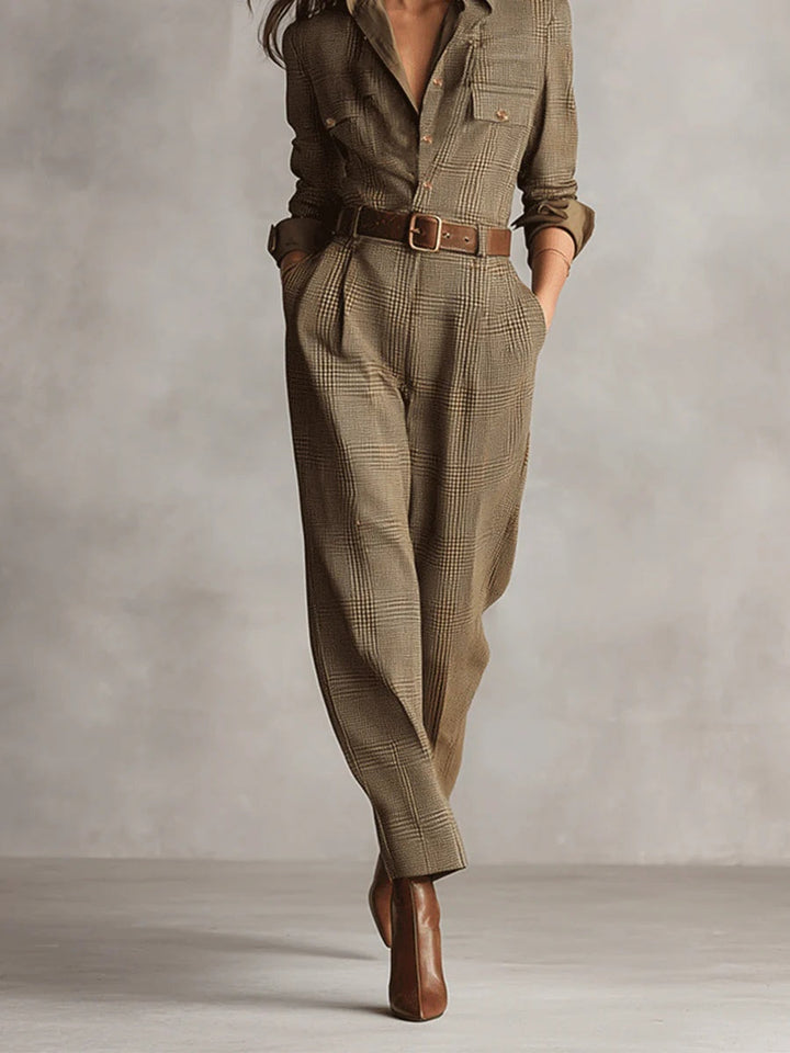 Anna™ || Elegant Checkered Jumpsuit