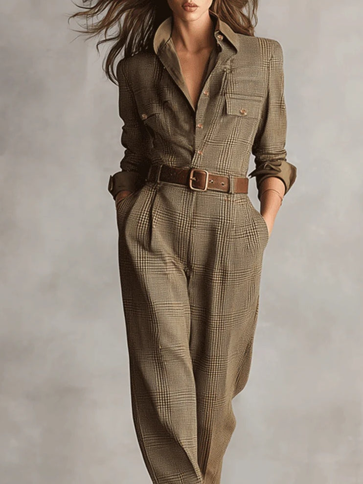 Anna™ || Elegant Checked Jumpsuit