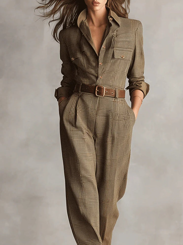 Anna™ || Elegant Checkered Jumpsuit