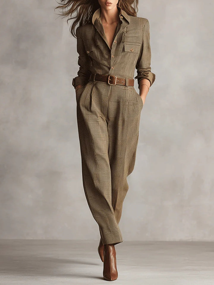 Anna™ || Elegant Checkered Jumpsuit