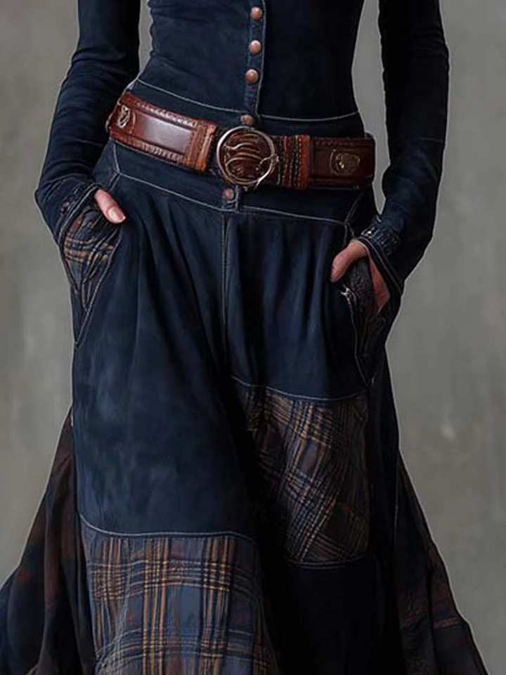 Azucena | Maxi jurk van suede met riem